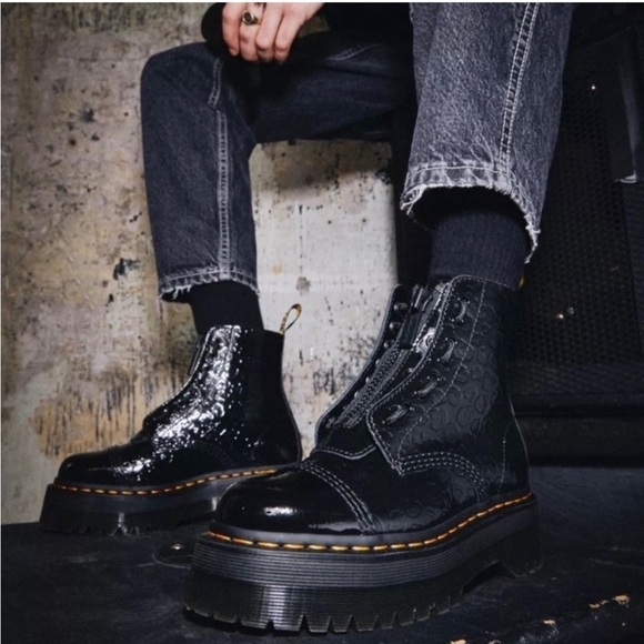 New Dr. Martens Sinclair Lamper Leopard Black Patent Ankle Boots Size 5 Docs dm - Picture 12 of 12